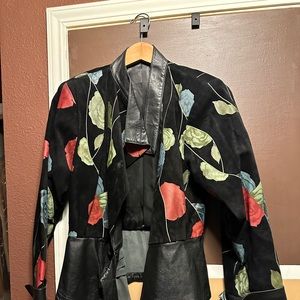 Peplum floral painted jacket